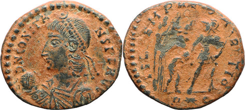 Ancient Roman coin of Constans as Augustus struck in Rome